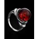 Sterling Silver Ring With Cherry Amber The Saturn, Ring Size: 8.5 / 18.5, image , picture 2