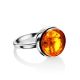 Sterling Silver Ring With Lemon Amber The Furor, Ring Size: Adjustable, image , picture 3
