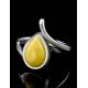 Honey Amber Ring In Sterling Silver The Fiori, Ring Size: 11.5 / 21, image , picture 3