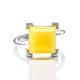 Geometric Amber Ring In Sterling Silver The Athena, Ring Size: 12 / 21.5, image , picture 4