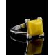 Geometric Amber Ring In Sterling Silver The Athena, Ring Size: 12 / 21.5, image , picture 2