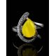 Silver Amber Ring The Acapulco, Ring Size: 12 / 21.5, image , picture 2