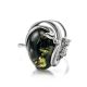 Green Amber Ring In Sterling Silver With Crystals The Swan, Ring Size: 5.5 / 16, image , picture 4