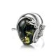 Green Amber Ring In Sterling Silver With Crystals The Swan, Ring Size: 13 / 22, image , picture 4