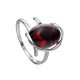 Adjustable Sterling Silver Ring With Cherry Amber The Vivaldi, Ring Size: Adjustable, image 