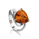 Sterling Silver Ring With Cognac Amber The Acapulco, Ring Size: 5.5 / 16, image 