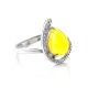 Silver Amber Ring The Acapulco, Ring Size: 9.5 / 19.5, image 