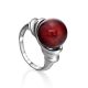Sterling Silver Ring With Cherry Amber The Saturn, Ring Size: 5.5 / 16, image 