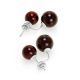 Cherry Amber Stud Earrings In Sterling Silver The Paris, image 