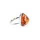 Triangle Silver Ring With Cognac Amber The Astoria, Ring Size: 6 / 16.5, image 