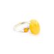 Bright Honey Amber Ring In Sterling Silver The Prussia, Ring Size: 11.5 / 21, image 
