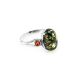 Wonderful Green Amber Ring In Sterling Silver The Prussia, Ring Size: 6.5 / 17, image 
