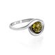 Charming Silver Ring With Green Amber The Berry, Ring Size: 11.5 / 21, image 