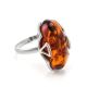 Cognac Amber Ring In Sterling Silver The Rendezvous, Ring Size: 6.5 / 17, image 