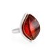 Saturated Cherry Amber Ring In Sterling Silver The Glow, Ring Size: 13 / 22, image 