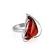Adjustable Silver Ring With Cognac Amber The Rialto, Ring Size: Adjustable, image 