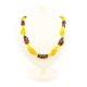 Two-Toned Amber Beaded Necklace, image 