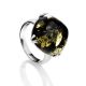 Green Amber Ring In Sterling Silver The Byzantium, Ring Size: 10 / 20, image 