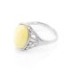 Oval Amber Ring In Sterling Silver The Carmen, Ring Size: 10 / 20, image , picture 5