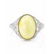 Oval Amber Ring In Sterling Silver The Carmen, Ring Size: 13 / 22, image , picture 4