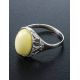 Oval Amber Ring In Sterling Silver The Carmen, Ring Size: 13 / 22, image , picture 2