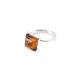 Sterling Silver Ring With Square Amber Stone The Athena, Ring Size: 6.5 / 17, image , picture 5
