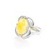 Sterling Silver Ring With Oval Cut Amber The Violet, Ring Size: 11.5 / 21, image , picture 3