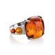 Cognac Amber Ring In Sterling Silver The Prussia, Ring Size: 8 / 18, image , picture 3