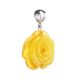 Carved Flower Amber Pendant in Sterling Silver The Rose, image , picture 3