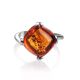 Cognac Amber Ring In Sterling Silver The Byzantium, Ring Size: 8 / 18, image , picture 5