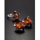 Cognac Amber Ring In Sterling Silver The Byzantium, Ring Size: 12 / 21.5, image , picture 6