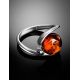 Round Amber Ring In Sterling Silver The Sphere, Ring Size: 11 / 20.5, image , picture 2