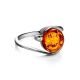 Round Amber Ring In Sterling Silver The Sphere, Ring Size: 11 / 20.5, image , picture 5