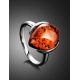 Cognac Amber Ring In Sterling Silver The Cat's Eye, Ring Size: 6.5 / 17, image , picture 2