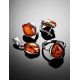 Cognac Amber Ring In Sterling Silver The Cat's Eye, Ring Size: 9.5 / 19.5, image , picture 5