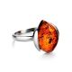 Cognac Amber Ring In Sterling Silver The Cat's Eye, Ring Size: 5 / 15.5, image , picture 3