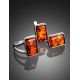 Geometric Silver Ring With Cognac Amber The Copenhagen, Ring Size: 11 / 20.5, image , picture 6