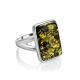Green Amber Ring In Sterling Silver The Copenhagen, Ring Size: 6.5 / 17, image , picture 5