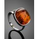 Cognac Amber Ring In Sterling Silver The Copenhagen, Ring Size: 7 / 17.5, image , picture 2