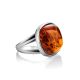 Cognac Amber Ring In Sterling Silver The Copenhagen, Ring Size: 5.5 / 16, image , picture 3