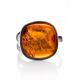 Cognac Amber Ring In Sterling Silver The Copenhagen, Ring Size: 12 / 21.5, image , picture 4