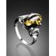 Green Amber Ring In Sterling Silver The Prussia, Ring Size: 6 / 16.5, image , picture 2
