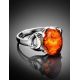 Cognac Amber Ring In Sterling Silver The Prussia, Ring Size: 11.5 / 21, image , picture 2