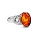 Cognac Amber Ring In Sterling Silver The Prussia, Ring Size: 6.5 / 17, image , picture 3