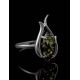 Floral Amber Ring In Sterling Silver The Tulip, Ring Size: 13 / 22, image , picture 2