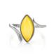 White Amber Ring In Sterling Silver The Adagio, Ring Size: 9 / 19, image , picture 3