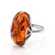 Cognac Amber Ring In Sterling Silver The Rendezvous, Ring Size: 5.5 / 16, image , picture 4