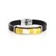 Rubber Metal Wristband With Amber Mosaic The Grunge, image 