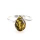 Sterling Silver Ring With Green Amber The Twinkle, Ring Size: 13 / 22, image , picture 2