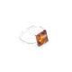 Sterling Silver Ring With Square Amber Stone The Athena, Ring Size: 11.5 / 21, image 